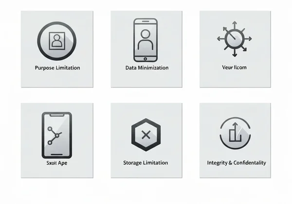 Icons representing GDPR principles for photographers.