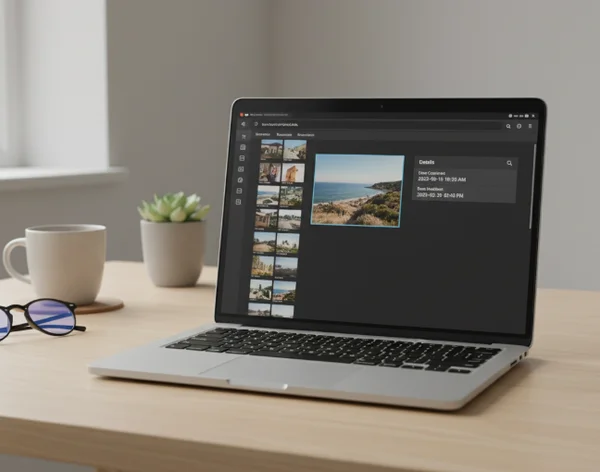 Photo browser showing two date labels